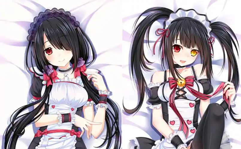 《约会大作战》中角色时崎狂三的可脱式等身抱枕设计