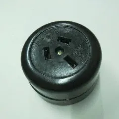 70-80年代库存老电器胶木三线电源插座_厚德福