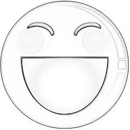 笑脸头像黑白简笔画