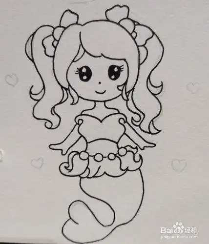 美人鱼女王简笔画怎么画