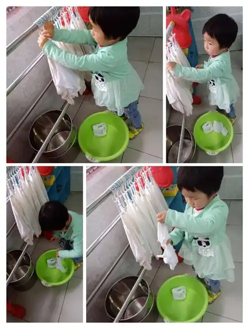 谢谢宝贝们帮老师挂毛巾,真棒