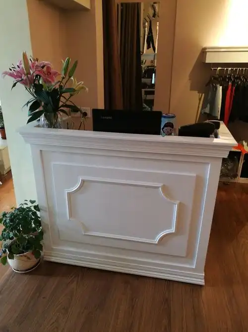 欧式收银台复古前台吧台接待台柜台电脑桌美容店服装店小吧台