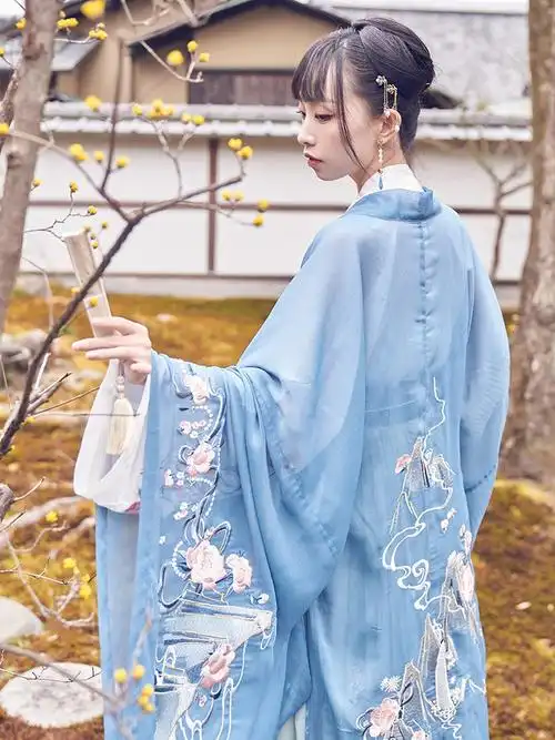 [山水之乐]广袖刺绣大袖衫外套绣花汉服女