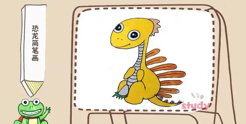 恐爪龙捕食简笔画