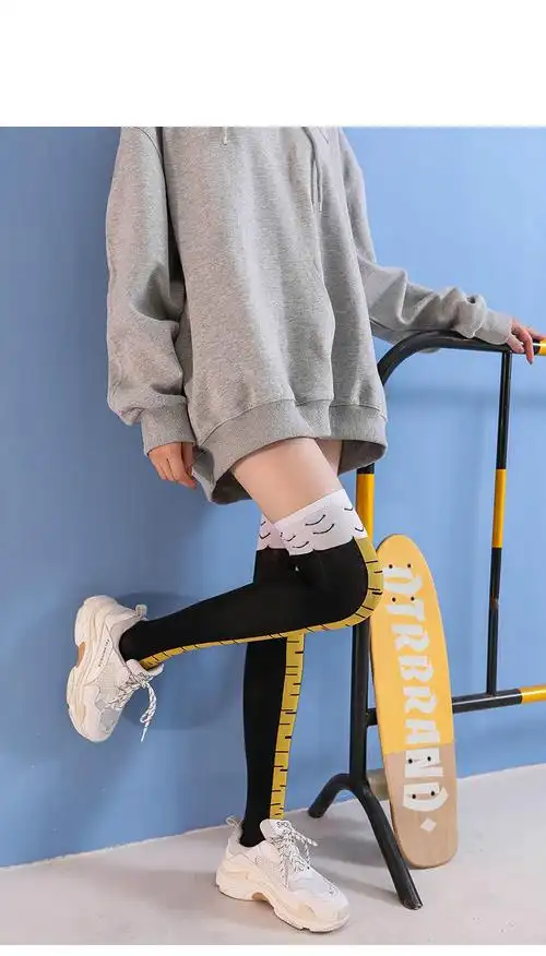 溪流淙2021鸡爪袜子网红长袜女超火抖音搞怪袜女孩可爱同款袜 黑 黄