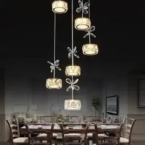 led餐厅水晶吊灯长方形圆形餐厅吊灯水晶灯现代简约饭厅灯餐吊灯