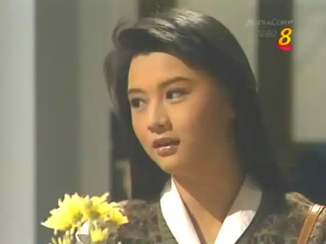 经典新加坡剧《烈焰焚情》,陈莉萍长发披肩,温柔可爱  第4张