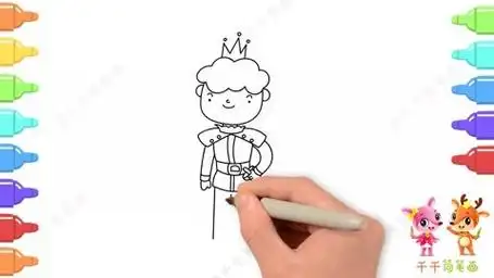 威武帅气的王子简笔画,卡通人物简单画法,妈妈学会教宝宝