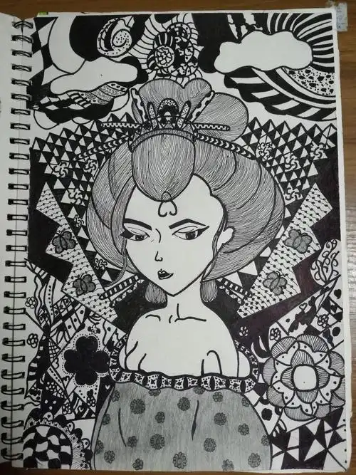 人物黑白装饰画