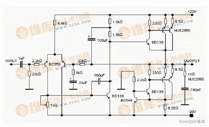 制作20w单端纯甲类功放电路图