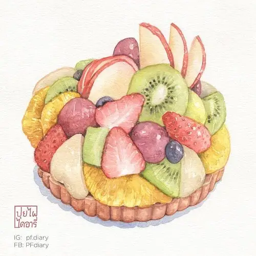 diary 美食,手绘,甜点,水彩