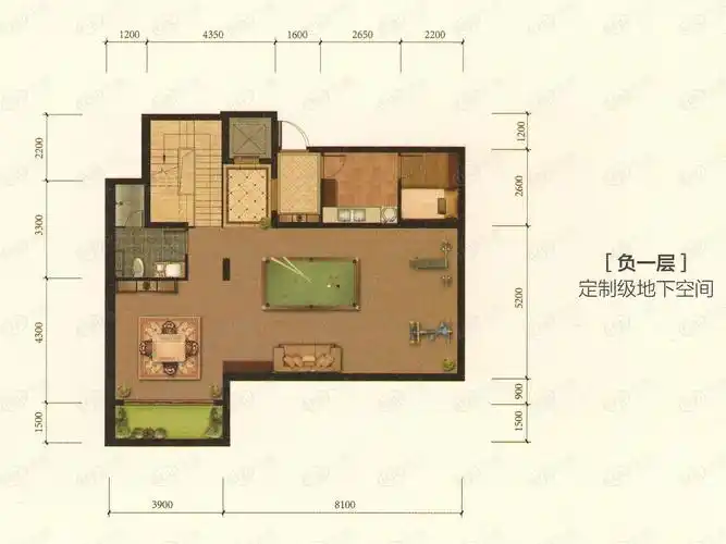 歌尔绿城玫瑰园-法式联排别墅n2-220㎡户型图