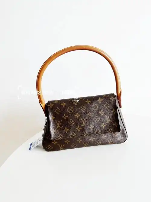 lv老花翻盖minilooping单肩腋下包