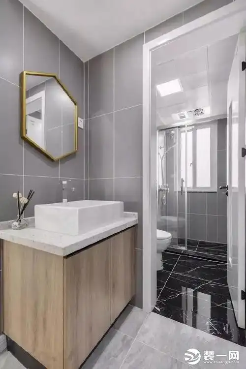 干湿分离卫生间设计浴帘还是淋浴房?长沙金空间装饰材质分享