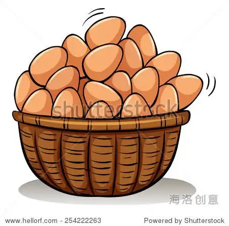 a basket full of eggs on a white background