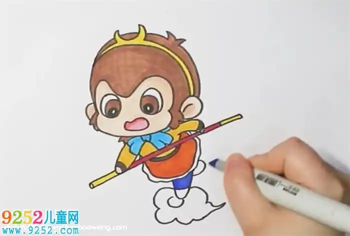 美猴王简笔画 西游记简笔画,美猴王简笔画教程 - 9252儿童网