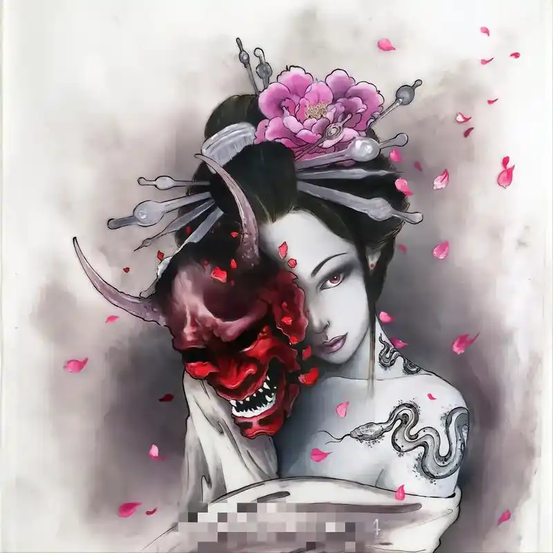 落泪艺妓身上纹,从此再无意中人.#艺妓纹身 #艺妓纹身高清手 - 抖音