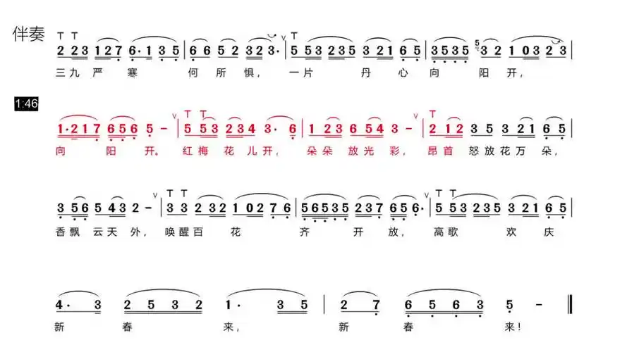葫芦丝演奏曲《红梅赞》有声动态简谱伴奏-音乐视频-搜狐视频