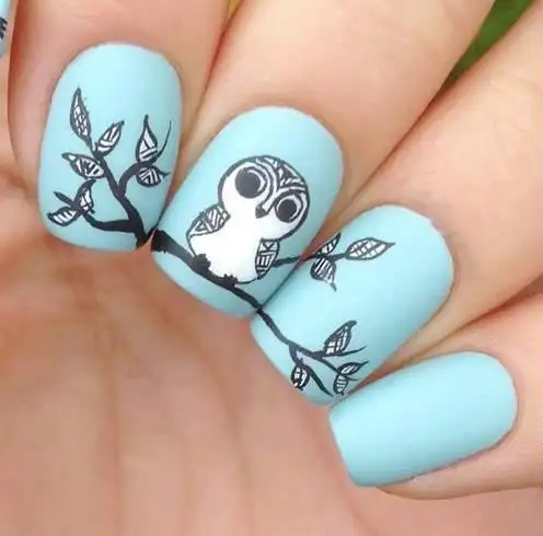 让你的5个指甲画成一道途光风景!