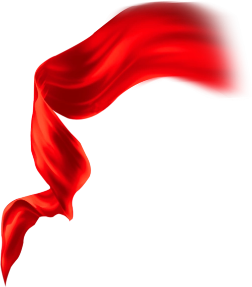 随风飘扬的红色质感彩带