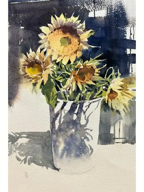 水彩0基础干画法花卉