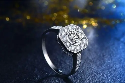 恒久之星白18k金豪华群镶定制钻石戒指_珠宝图片