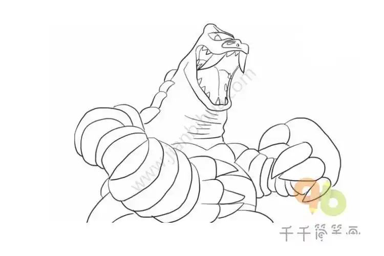 初代奥特曼中的雷德王怪兽儿童卡通简笔画