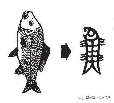 这条是鱼的甲骨文之,古人画的很直接,上像鱼头,中像身,鱗,下像尾,两侧
