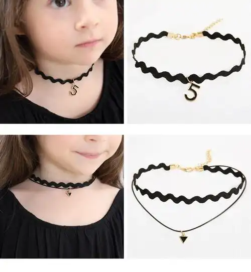 儿童锁骨链套装女童项链饰品女孩颈链首饰韩版脖颈链小孩项圈成人款5