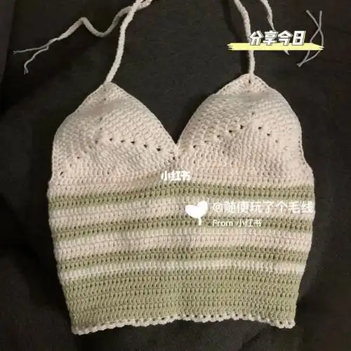 钩针编织  #钩织吊带背心  #钩织比基尼是跟这位小姐姐的视频教程