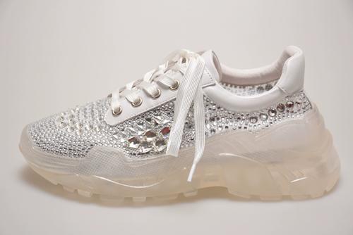 水晶底老爹鞋女ins潮2020年春夏新款智熏鞋超火厚底增高满钻女鞋