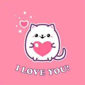 我爱你. 可爱的卡维猫有一颗心. 用于设计海报,印刷明信片等.