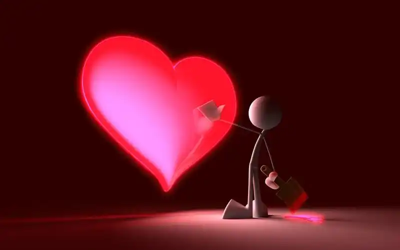 立体3d创意设计,爱心,玩偶,个性,高清壁纸,桌面图片-壁纸族