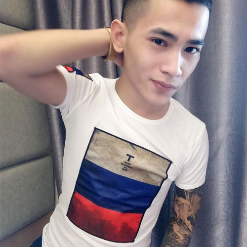 快手红人吴迪刘叉叉同款青年修身纯棉短袖t恤社会精神小伙潮紧身