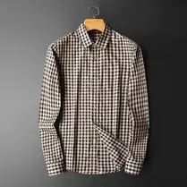 折扣村代购burberry博柏利领袖口格纹休闲上衣巴宝莉长袖衬衫男