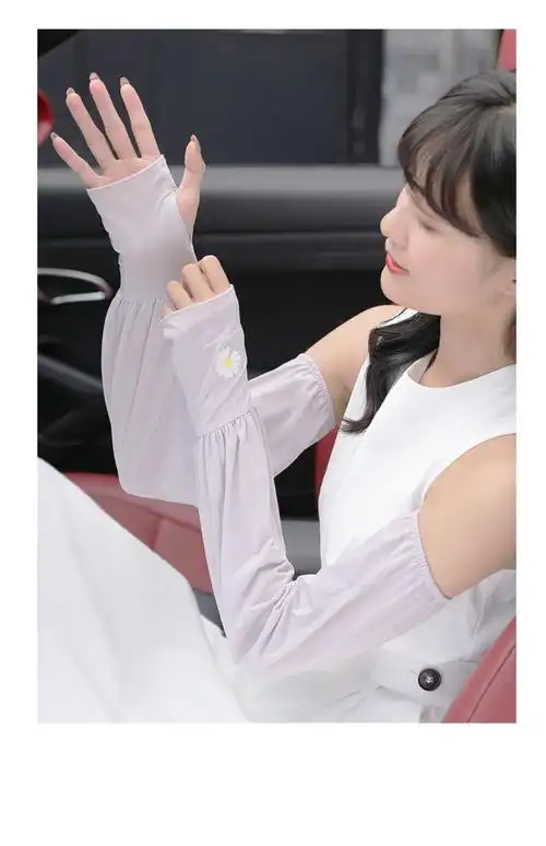 夏季冰丝袖套防晒手套女薄款防紫外线宽松冰套袖开车护臂手臂袖子_vip