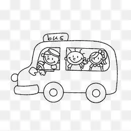 人坐公交车的简笔画