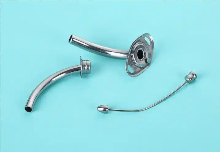 气管套管气切插管半喉金属套管不锈钢医用金属气管切开插管7mm