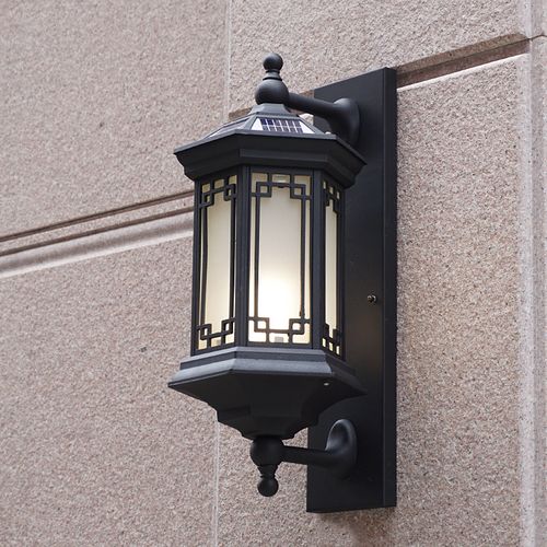 壁灯太阳能户外防水中式外墙别墅大门口仿古阳台壁灯