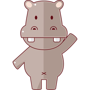 卡通手绘可爱河马png