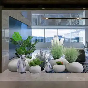 仿真绿植造景玻璃钢花盆装饰玄关阳台网红假植物室内楼梯下造景