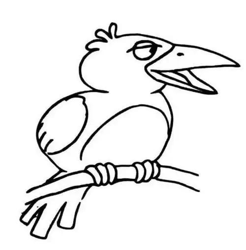 树枝上的乌鸦简笔画图片