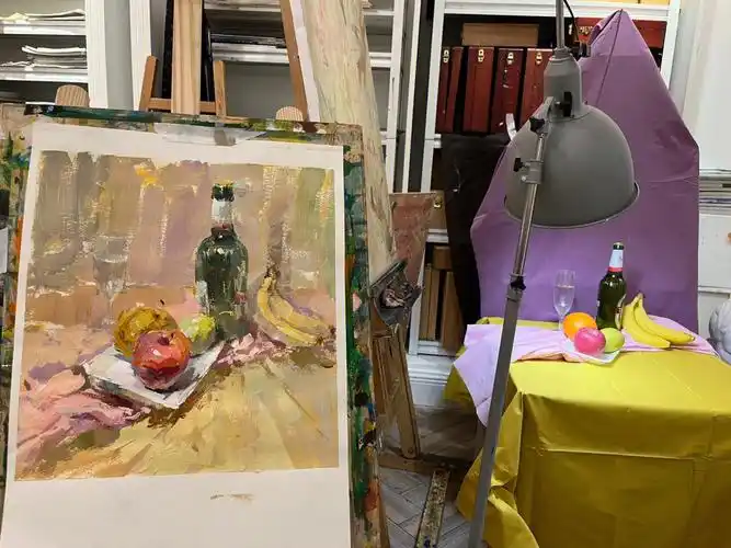 用素描纸画了一张水粉静物