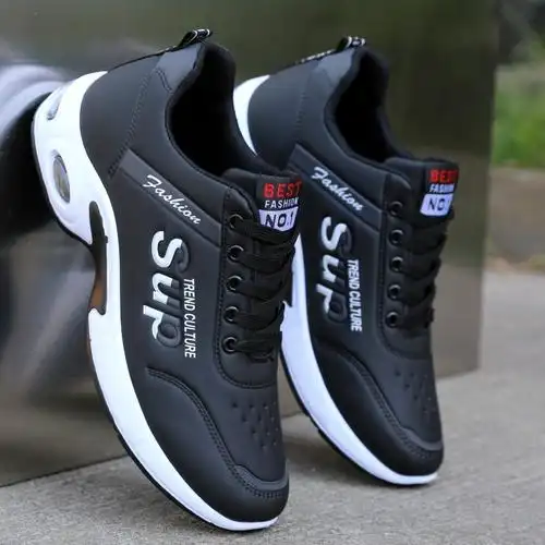 秋冬季运动鞋男士男内增高6cm潮鞋白色皮面防水男鞋防滑加绒棉鞋