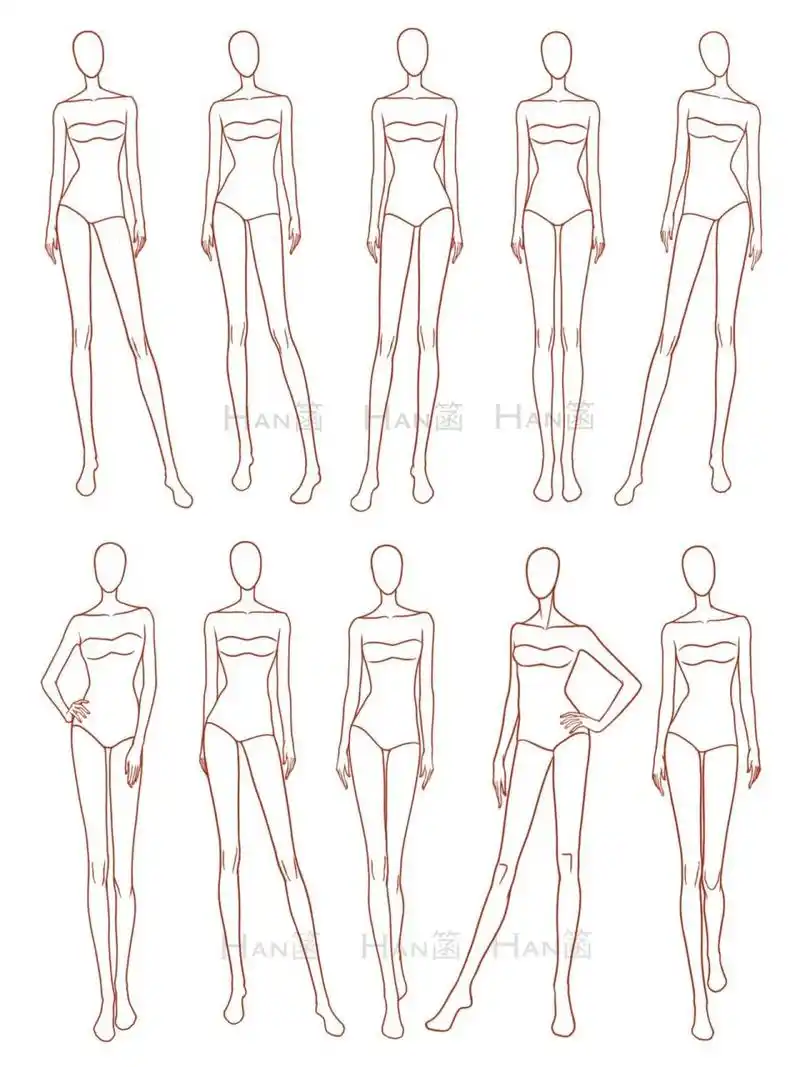 姿势分享7815初学手绘参考 整理了一些最近画的人体姿势～04