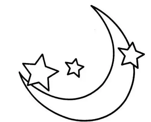 家乡的月亮风景简笔画图片大全 月亮简笔画