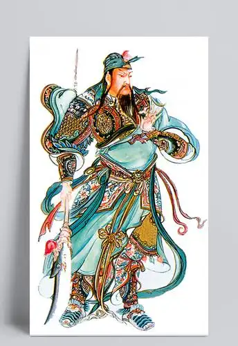 传统关公画像psd设计模板