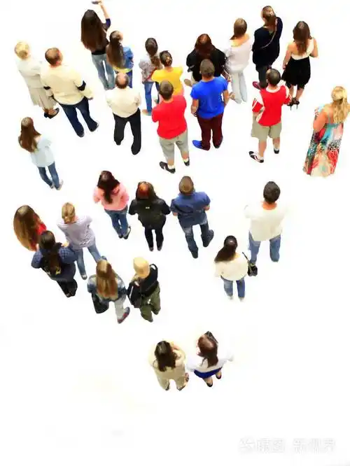 白色背景上的人群