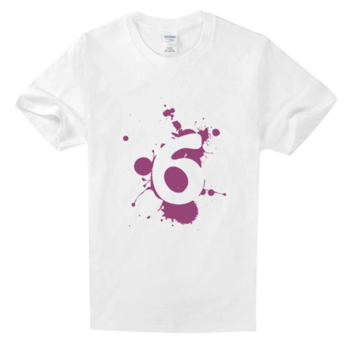 六班班服幸运数字6高档白色t恤-高档t恤设计定制_世纪开元定制平台