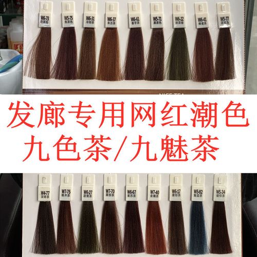 网红九茶色染发膏/九魅茶染发剂廊理发店专用/单支染膏批发染发剂